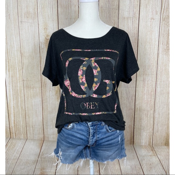Obey Tops - Obey | Floral Detailed Graphic Tee